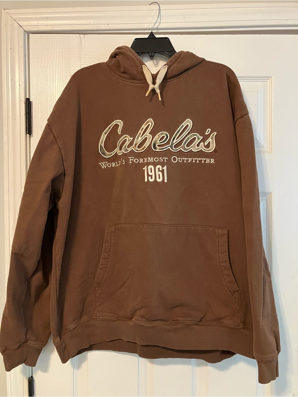 Cabela's Brown Camo Lined Hood 1961 Hoodie Sweatshirt Mens Size 2XL